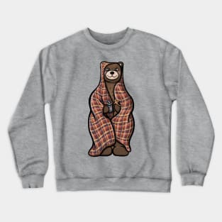 Brown Bear in a Blanket with Hot Cocoa and Gingerbread Crewneck Sweatshirt